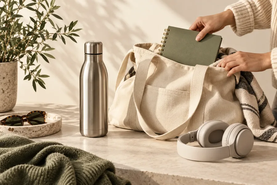 Illustrative everyday gifts and accessories scene